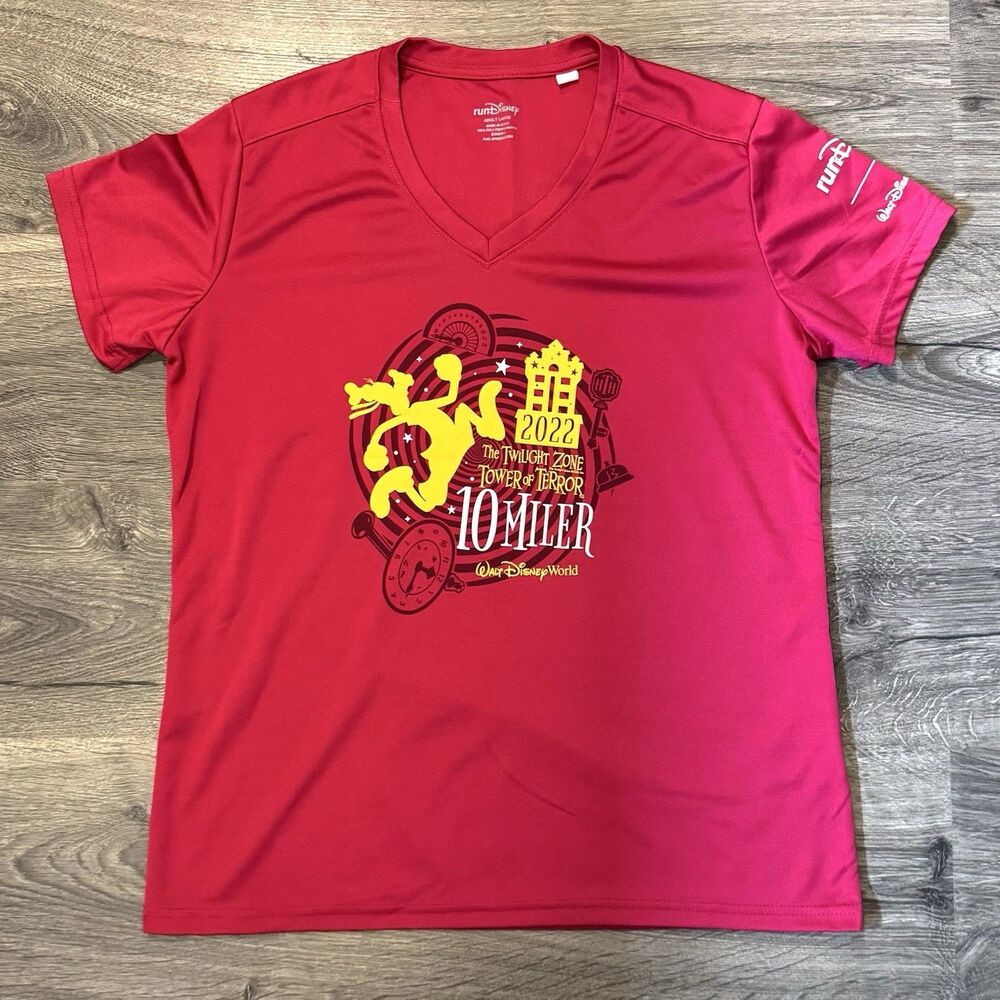 Run Disney Tower Of Terror 10 Miler 2022 Athletic Shirt Size L Walt Disney World
